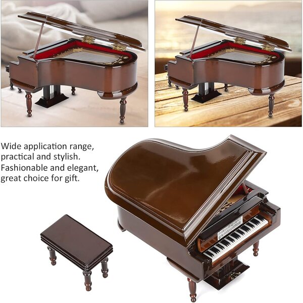 Miniatur-Klaviermodell aus Holz mit Musikwerk, elegante Dekoration