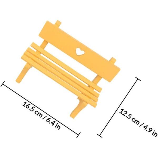 Mini Panca Decorativa in Legno 2 Pezzi per Mini Casa e Giardino, Design Realistico