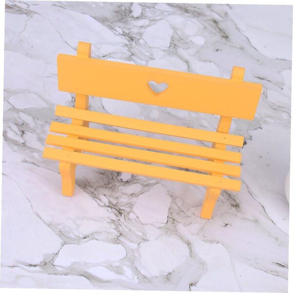 Mini Panca Decorativa in Legno 2 Pezzi per Mini Casa e Giardino, Design Realistico