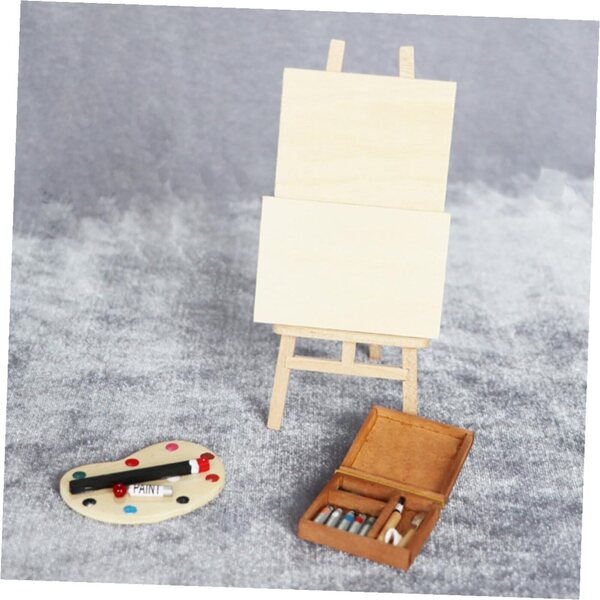 ERINGOGO Mini Set di Mobili Artistici per Casa delle Bambole con Cavalletto e Tavolo Disegno