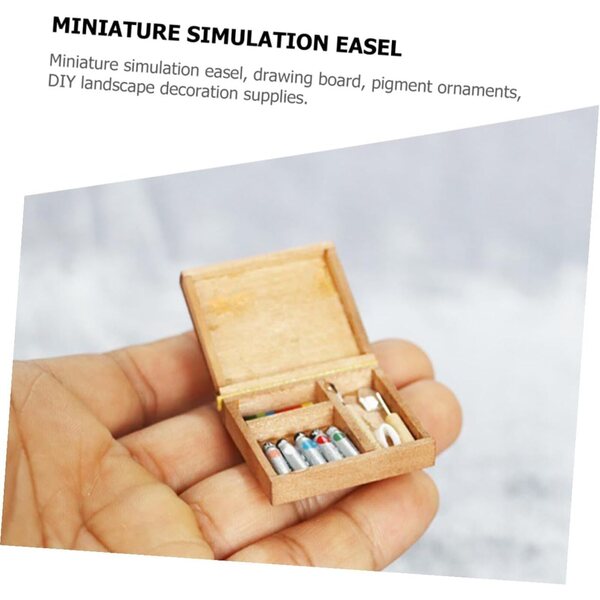 ERINGOGO Mini Set di Mobili Artistici per Casa delle Bambole con Cavalletto e Tavolo Disegno
