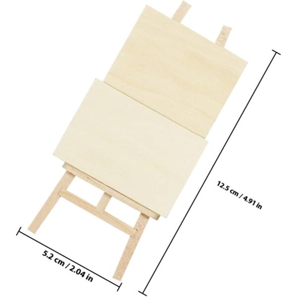 Mini Tavolo da Disegno con Cavalletto e Accessori in Legno per Casa delle Bambole