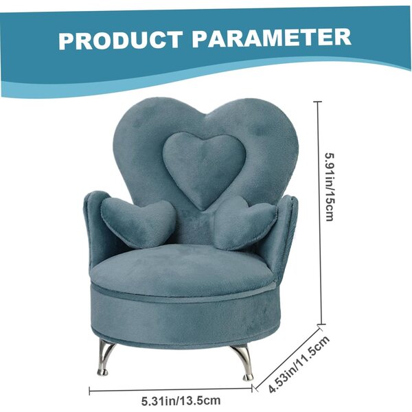 Puppenhaus-Sofa aus blauem Samt mit mehrschichtiger staubdichter Aufbewahrungsbox