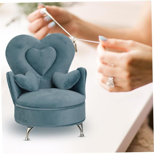 Puppenhaus-Sofa aus blauem Samt mit mehrschichtiger staubdichter Aufbewahrungsbox