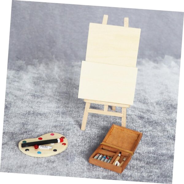 VICASKY Set Miniature Tavola da Pittura e Palette Colori per Casa delle Bambole
