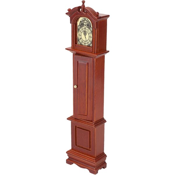 1:12 Miniatur-Vintage-Standuhr für Puppenhaus – elegantes Holz