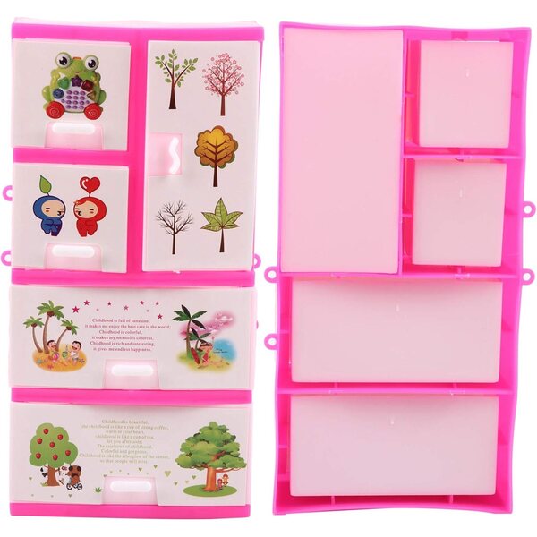 Robuster Puppenspielzeugschrank aus Kunststoff, Puppenhauszubehör