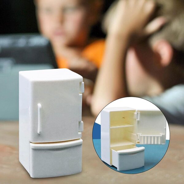 1:12 Mini-Kühlschrank für Puppenhaus, Küchenzubehör aus Kunststoff