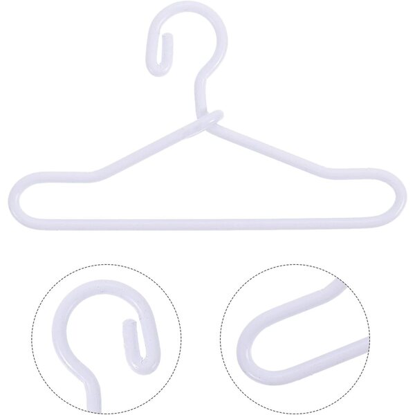50 Pezzi Appendini in Metallo per Bambole Mini 40mm - Organizza Vestiti Bambole
