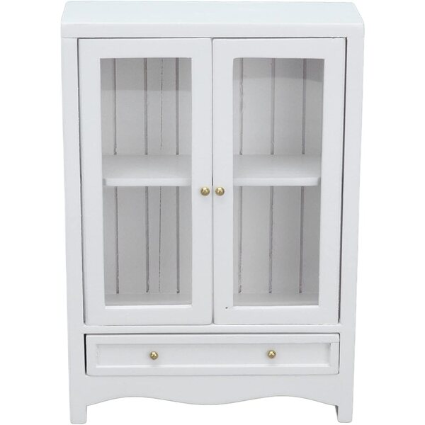 Armadio Casa delle Bambole 1:12 Stile Europeo Bianco a Due Ante in Legno di Betulla