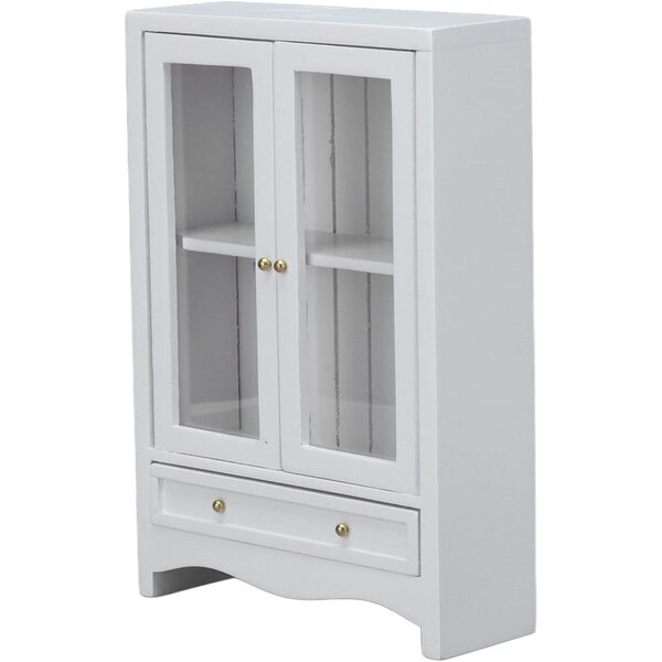 Armadio Casa delle Bambole 1:12 Stile Europeo Bianco a Due Ante in Legno di Betulla