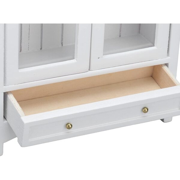 Armadio Casa delle Bambole 1:12 Stile Europeo Bianco a Due Ante in Legno di Betulla