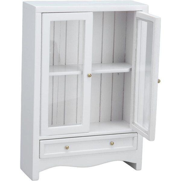 Armadio Casa delle Bambole 1:12 Stile Europeo Bianco a Due Ante in Legno di Betulla