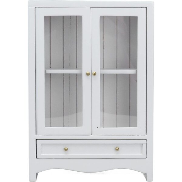 Armadio Casa delle Bambole 1:12 Stile Europeo Bianco a Due Ante in Legno di Betulla