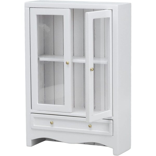 Armadio Casa delle Bambole 1:12 Stile Europeo Bianco a Due Ante in Legno di Betulla
