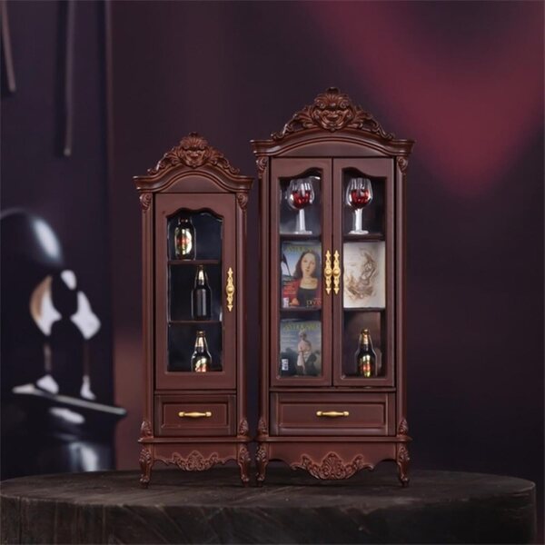Vintage 1/12 Puppenhaus-Kleiderschrank – dekoratives Schrank- und Ausstellungsset