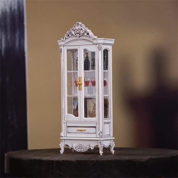 Vintage 1/12 Puppenhaus-Kleiderschrank – dekoratives Schrank- und Ausstellungsset