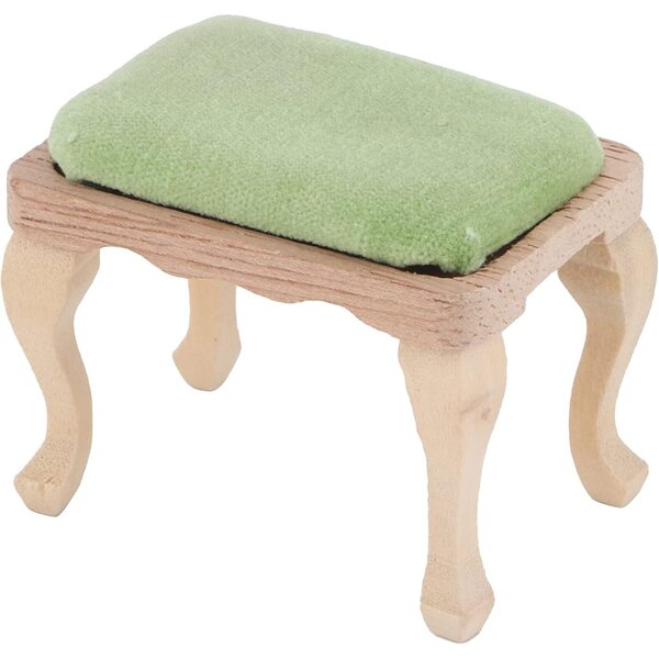 Holzhocker mit Kissen für 1:12 Puppenhaus, realistische Minimöbel