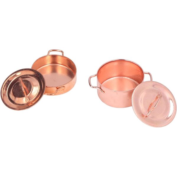 Vaso da cucina in lega per casa delle bambole 1:12 - set 2 pezzi - accessori decorativi