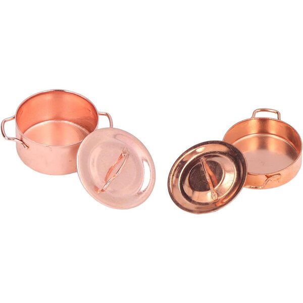 Vaso da cucina in lega per casa delle bambole 1:12 - set 2 pezzi - accessori decorativi