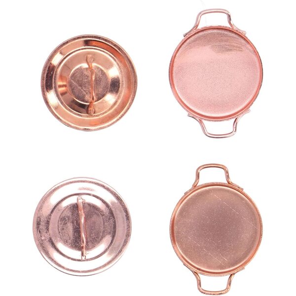 Vaso da cucina in lega per casa delle bambole 1:12 - set 2 pezzi - accessori decorativi