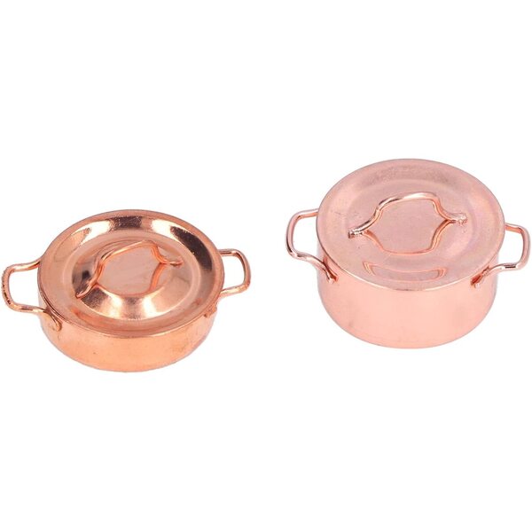 Vaso da cucina in lega per casa delle bambole 1:12 - set 2 pezzi - accessori decorativi