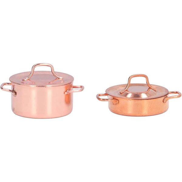 Vaso da cucina in lega per casa delle bambole 1:12 - set 2 pezzi - accessori decorativi