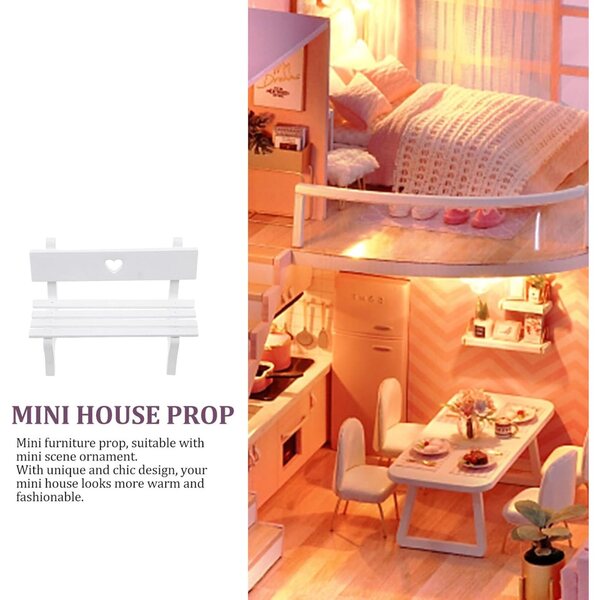 Holibanna Mini Sedia in Legno Bianco per Case delle Bambole e Decorazioni Miniatura