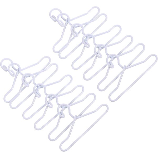 50 Mini Grucce in Metallo per Bambole 40mm - Appendiabiti per Casa delle Bambole