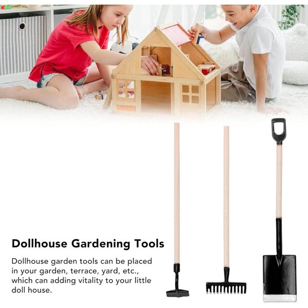 Mini-Gartengeräte-Set für Puppenhaus 1:12 – realistische Dekoration