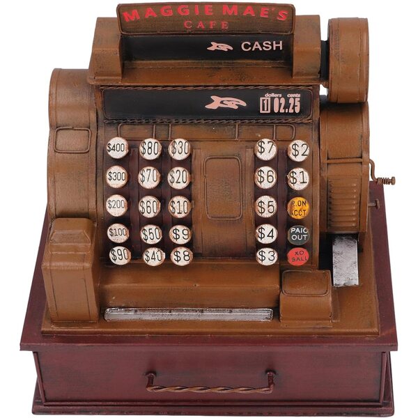 Cassa Registratore Vintage in Ferro, Decorazione Casa Miniatura Elegante e Originale