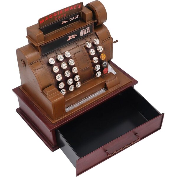 Cassa Registratore Vintage in Ferro, Decorazione Casa Miniatura Elegante e Originale