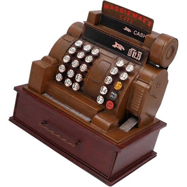 Cassa Registratore Vintage in Ferro, Decorazione Casa Miniatura Elegante e Originale