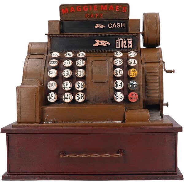 Cassa Registratore Vintage in Ferro, Decorazione Casa Miniatura Elegante e Originale