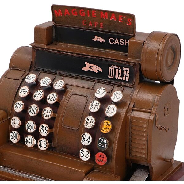 Cassa Registratore Vintage in Ferro, Decorazione Casa Miniatura Elegante e Originale