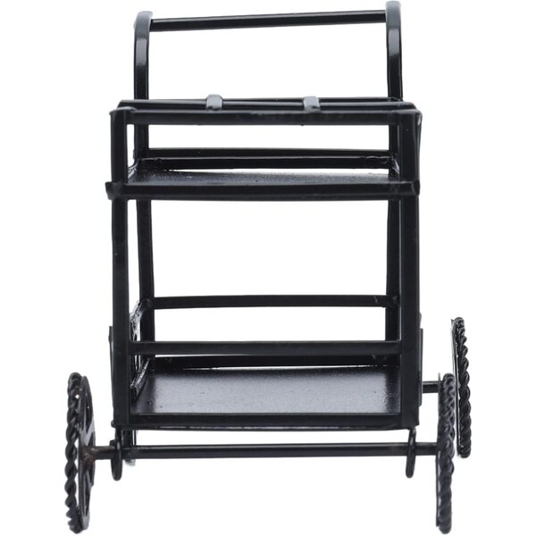 Carrello cucina miniatura in metallo 1:12, giocattolo realistico e supporto scrivania versatile