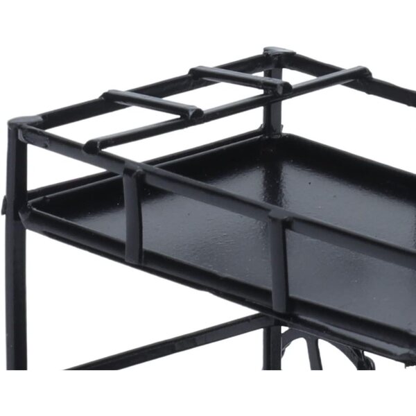 Carrello cucina miniatura in metallo 1:12, giocattolo realistico e supporto scrivania versatile