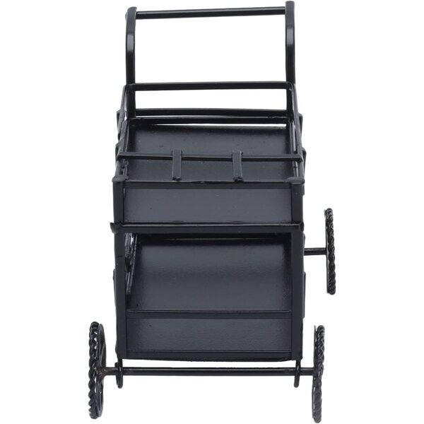 Carrello cucina miniatura in metallo 1:12, giocattolo realistico e supporto scrivania versatile