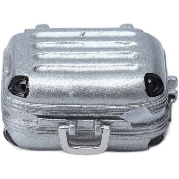 Mini-Koffer aus silbernem Aluminium für Landschaften und Puppenhäuser, 3 x 2,3 x 1,5 cm