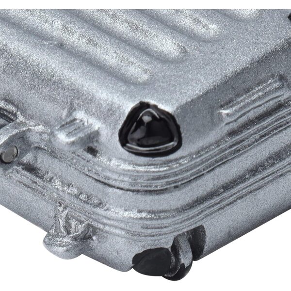 Mini-Koffer aus silbernem Aluminium für Landschaften und Puppenhäuser, 3 x 2,3 x 1,5 cm