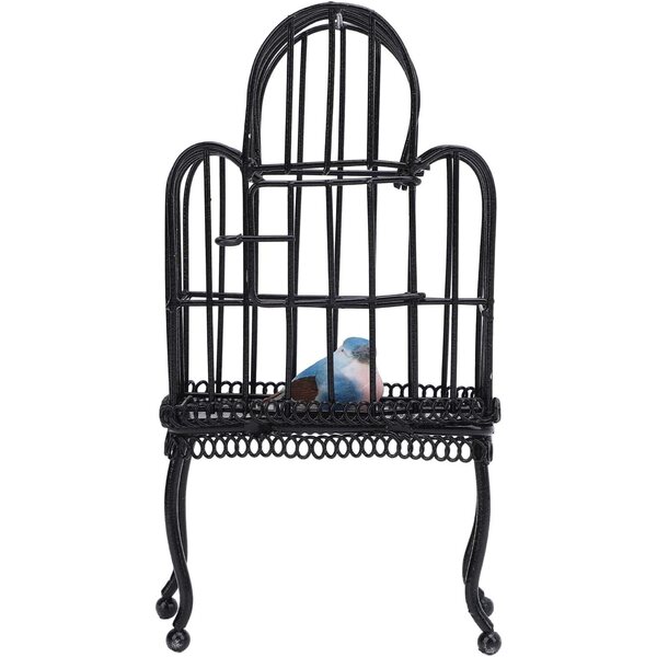 Miniatura Gabbia per Uccelli in Metallo con Accessori per Casa delle Bambole 1:12