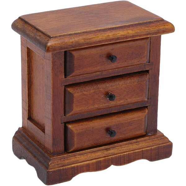 Mini Tavolino da Comodino in Legno di Betulla 1:12 per Casa delle Bambole