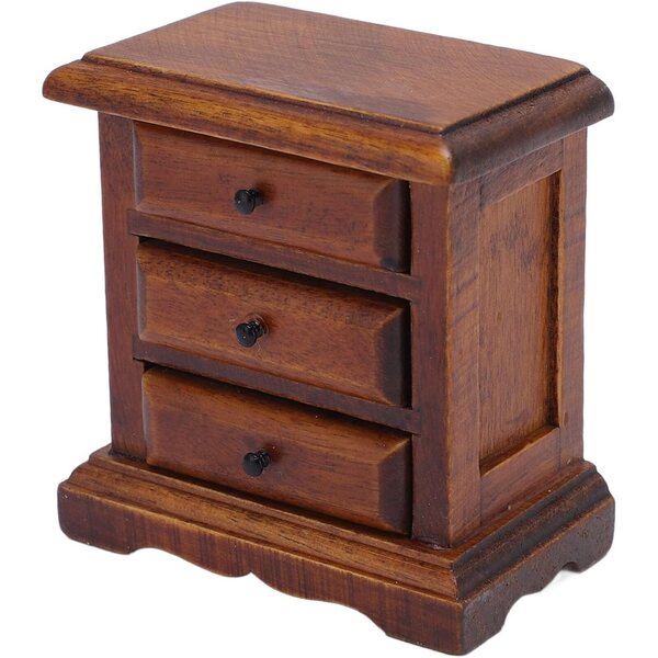 Mini Tavolino da Comodino in Legno di Betulla 1:12 per Casa delle Bambole