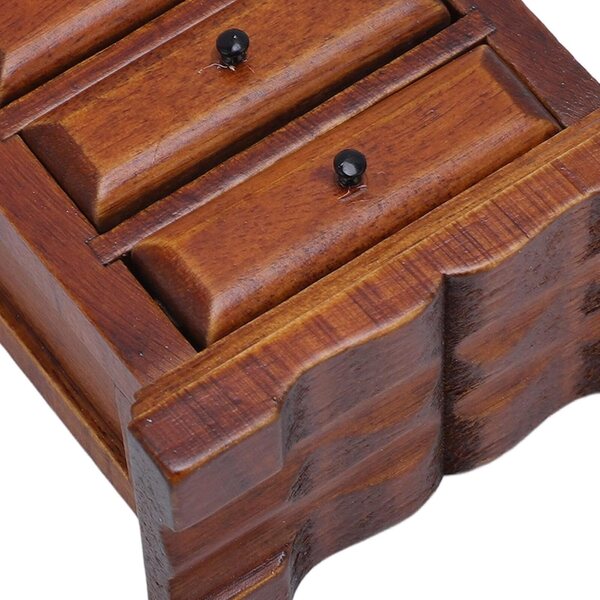 Mini Tavolino da Comodino in Legno di Betulla 1:12 per Casa delle Bambole