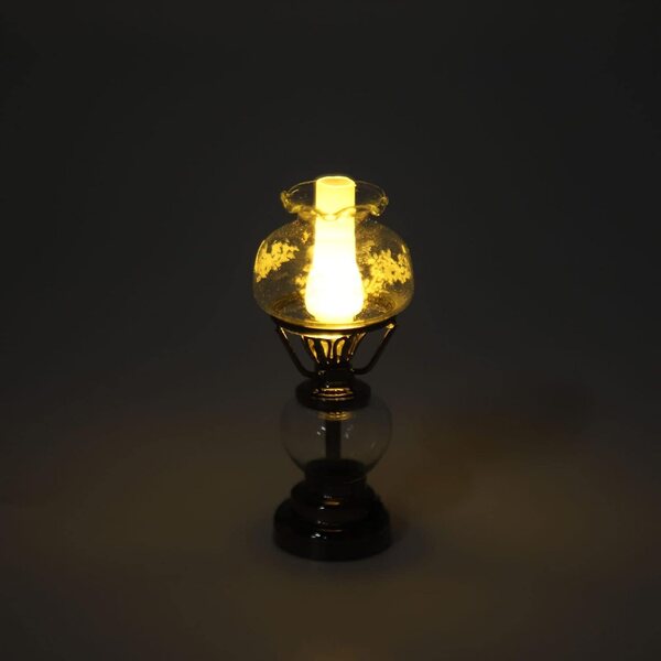 Lampada Chandelier Miniatura Vintage per Casa delle Bambole 1:12 con LED a Batterie