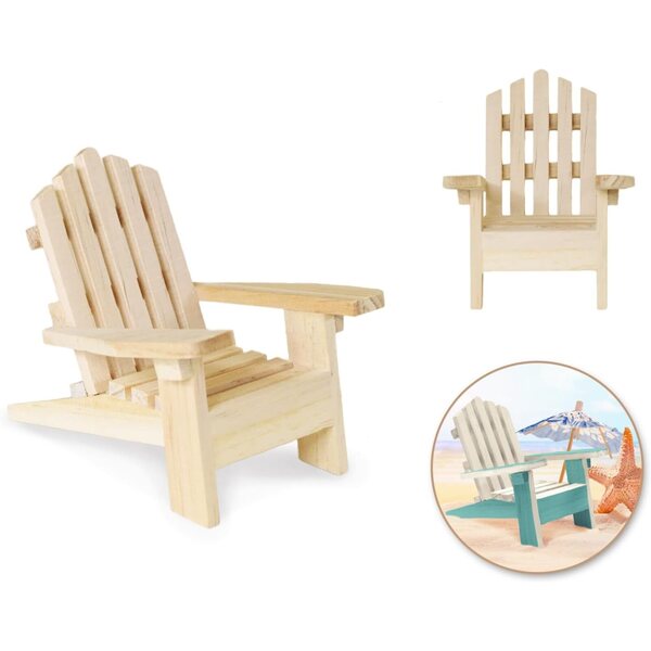 Set 6 Sedie Adirondack in Legno Miniatura 12,7 cm per Case Bambole e Hobby