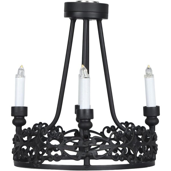 Lustre Miniatura per Casa delle Bambole 1:12 con Perle Acriliche, Lampada a Sospensione a Batterie