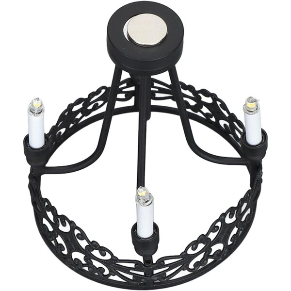 Lustre Miniatura per Casa delle Bambole 1:12 con Perle Acriliche, Lampada a Sospensione a Batterie