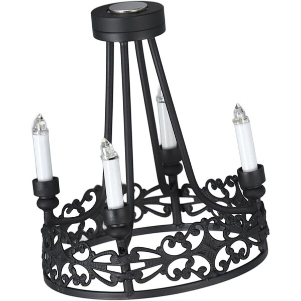 Lustre Miniatura per Casa delle Bambole 1:12 con Perle Acriliche, Lampada a Sospensione a Batterie