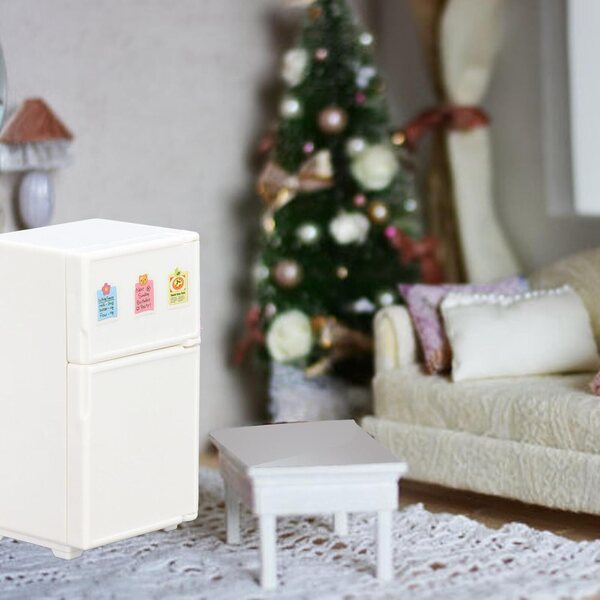 1:18 Mini-Puppenhaus-Kühlschrank mit 15 Zubehörteilen, realistisches Kunststoffspielzeug